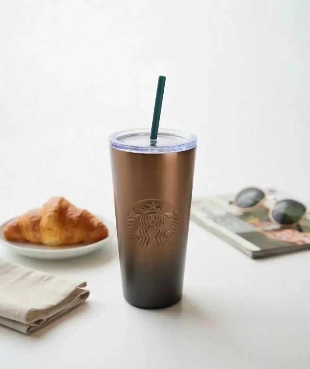 Starbucks Metal Ombré Venti, 24 Ounce Cup Copper/Emerald 2024